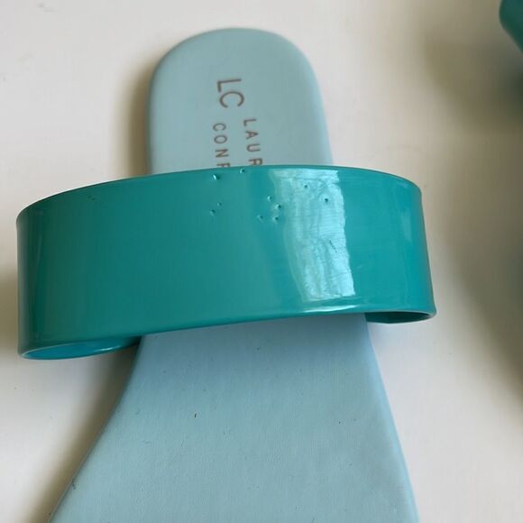 NWOT LC LAUREN CONRAD Turquoise Sandals Size 9 - Picture 7 of 7